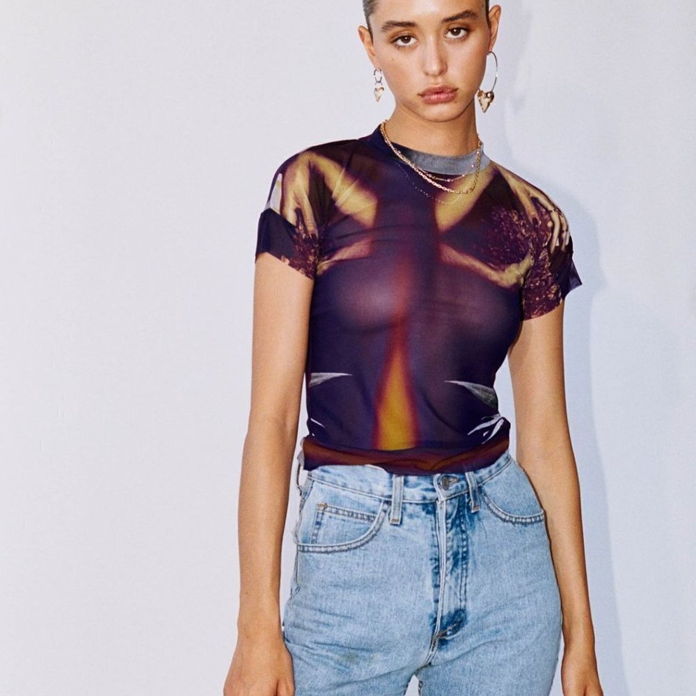 With Jean Lord Top in Ritz Strelitzia Nicolai size S NWT